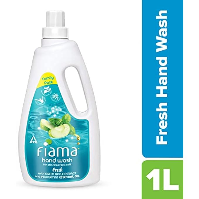 Fiama FRESH MOISTURIZING HAND WASH, PEPPERMINT AND GREEN APPLE, 1000ML REFILL PACK - Image 2